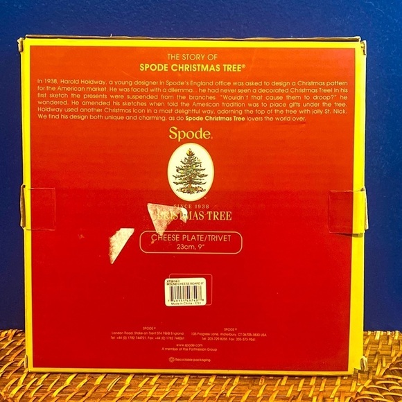 BRAND NEW IN BOX Spode Christmas Tree 9" Cheese Cookie Plate Trivet - Picture 5 of 5